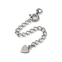 304 удлинитель цепи из нержавеющей стали, сердце, с пружинными застежками и подвесками
