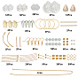 SUNNYCLUE DIY Pedal Drop Earring Making Kits, Including Leaf & Petal Acrylic & Brass & Alloy 304 Stainless Steel Pendants, Glass & Acrylic Pearl Beads, Brass Earring Hooks & Stud Earring Findings