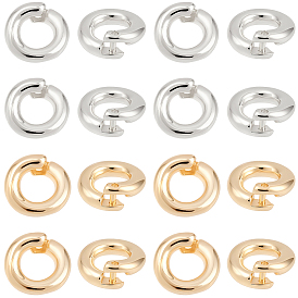 20шт 2 цвета латуни открытые соединительные кольца, реальный 14 k позолоченный, круглые стопорные соединительные кольца