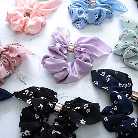 Japanese large intestine circle hair rope rabbit ears knotted floral cloth circle female hair accessories
