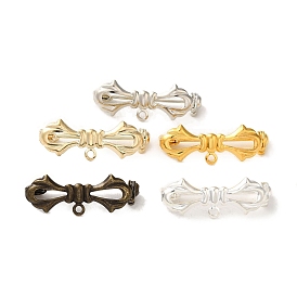 Brass Brooches Findings, Long-Lasting Plated, Cadmium Free & Lead Free, Bowknot