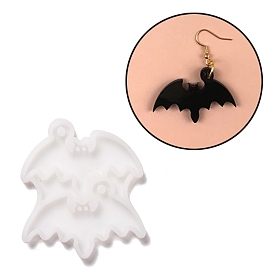 DIY Bat Pendants Silhouette Silicone Molds, Resin Casting Molds, For UV Resin, Epoxy Resin Jewelry Making, Halloween Theme