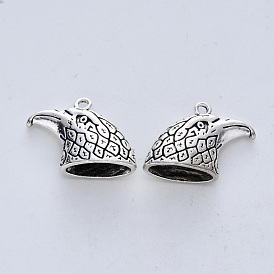 Pendentifs en alliage de style tibétain, sans cadmium et sans nickel et sans plomb, tête d'aigle