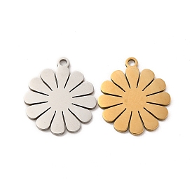 201 Stainless Steel Pendants, Flower Charms