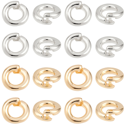 20шт 2 цвета латуни открытые соединительные кольца, реальный 14 k позолоченный, круглые стопорные соединительные кольца