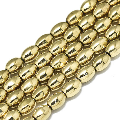 Electroplate Non-magnetic Synthetic Hematite Beads Strands, Oval