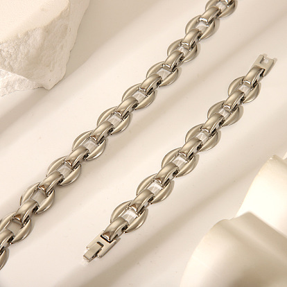 Классические 304 браслеты и ожерелья из нержавеющей стали с овальными звеньями для унисекс