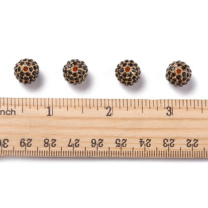 Perles de strass en alliage, Grade a, ronde, métal couleur or, Trou: 2mm