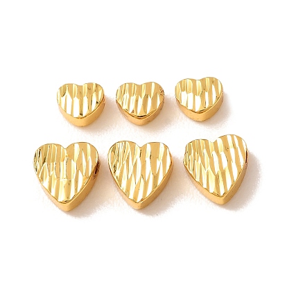 Brass Beads, Heart, Long-Lasting Plated, Rack Plating