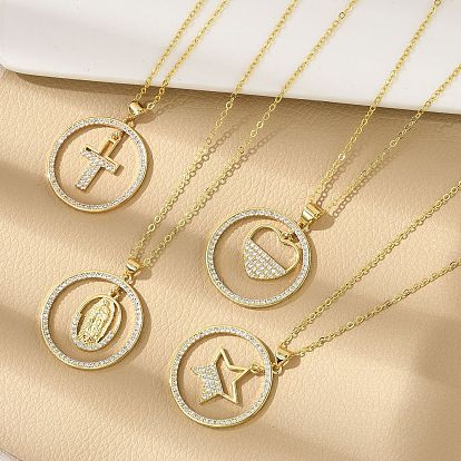 Латунные микропаве прозрачные кубические цирконии кольца подвески ожерелья, реальный 18 k позолоченный