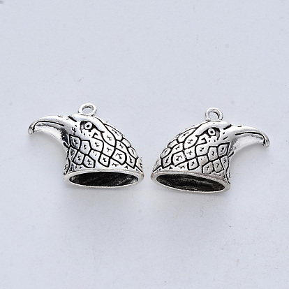 Pendentifs en alliage de style tibétain, sans cadmium et sans nickel et sans plomb, tête d'aigle
