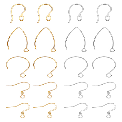 20Stück 10Stile 304Ohrringhaken aus Edelstahl, Ohrhaken