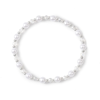 Браслеты из круглого АБС-пластика с имитацией жемчуга, эластичные браслеты для женщин