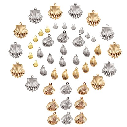Stainless Steel Charms, Laser Cut, Scallop Shell Shape