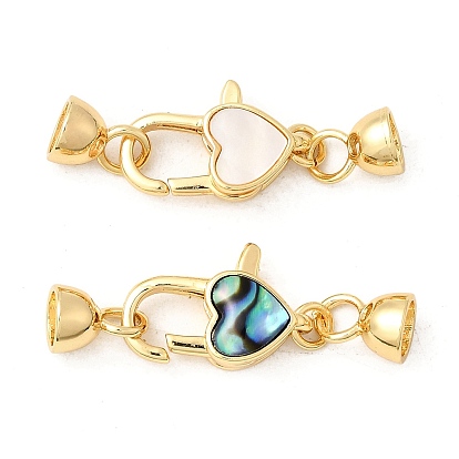 Карабин-лобстеры, латунные, без кадмия, без никеля и без свинца, с ракушкой/ракушкой пауа, сердце