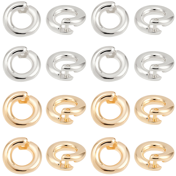 20шт 2 цвета латуни открытые соединительные кольца, реальный 14 k позолоченный, круглые стопорные соединительные кольца