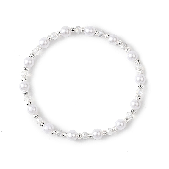 Браслеты из круглого АБС-пластика с имитацией жемчуга, эластичные браслеты для женщин