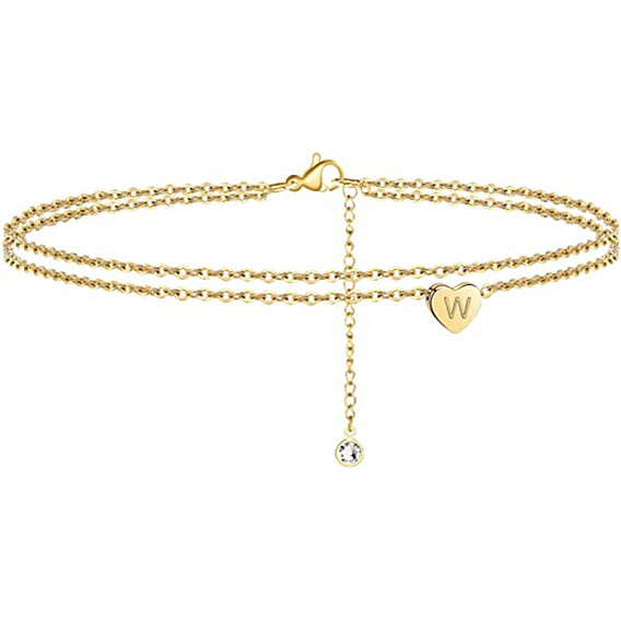 Браслеты на лодыжку из латуни с хрустальными стразами, золотые