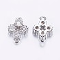 Long-Lasting Plated Brass Micro Pave Cubic Zirconia Links, Flower