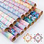 Mermaid Fish Scale Pattern PU Leather Fabric, with Adhesive Back, for Bows Earrings Hair Accessories Bag Making DIY Crafts