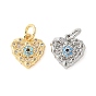 Латунные микро проложить кубического циркония прелести, без кадмия, без никеля и без свинца, сердце прелести, с целью перехода в кольце