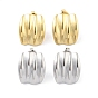 304 Stainless Steel Stud Earrings, Curved Rectangle