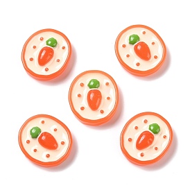 Cabuchones de resina opacos, diy accesorios, decoración de la caja del teléfono, óvalo con patrón de zanahoria