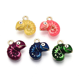 Стойки обшивки сплава эмали подвески, амулеты-хамелеоны, без кадмия, без никеля и без свинца, золотые