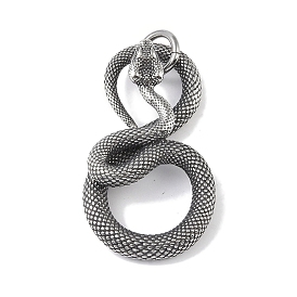 316 Surgical Stainless Steel Pendants, with Jump Ring, Snake Charm