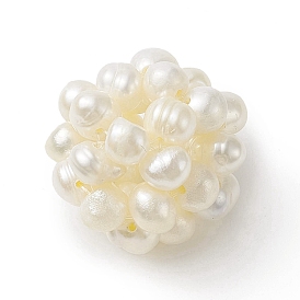 Natural Cultured Freshwater Pearl Beads, Cluster Beads, Round, No Hole