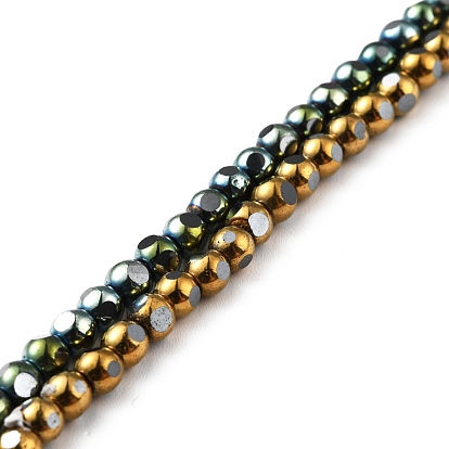 PVD Vacuum Plating Non-magnetic Synthetic Hematite Beads Strands, Faceted, Round