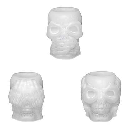 Halloween Skull DIY Silicone Candle Molds, for Candle Making