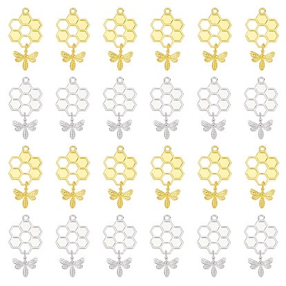 Подвески из сплава , пчелы и соты, для изготовления ювелирных изделий, без кадмия и без свинца