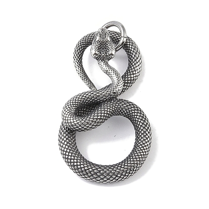 316 Surgical Stainless Steel Pendants, with Jump Ring, Snake Charm