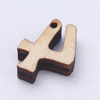 Undyed Wood Charms, Number