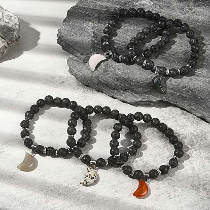 China Factory Natural Lava Rock Beads Stretch Bracelets, with