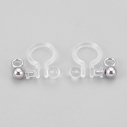 Stainless Steel Clip On Earring Finding, with Plastic
