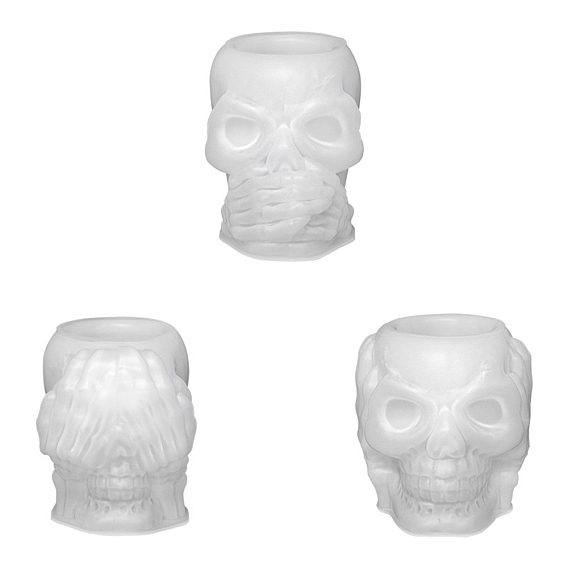 Halloween Skull DIY Silicone Candle Molds, for Candle Making