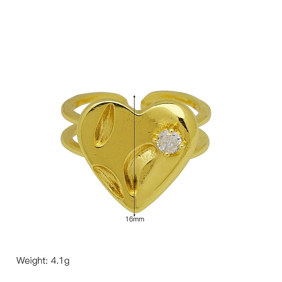 Brass & Imitation Pearl Cuff Open Rings, Golden