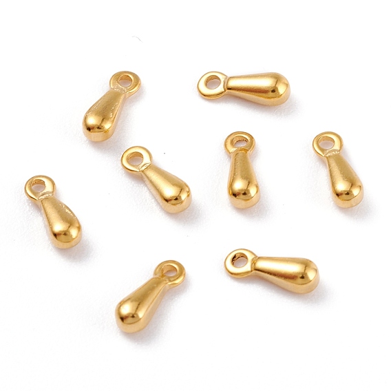 Ion Plating(IP) 304 Stainless Steel Charms, Chain Extender Drop, Teardrop