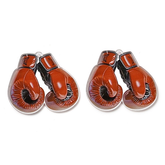 Большие подвески из непрозрачного акрила с принтом, боксерские перчатки