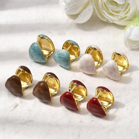 Треугольные серьги-кольца из латуни с эмалью, долговечный, без кадмия и без свинца, золотые