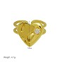 Brass & Imitation Pearl Cuff Open Rings, Golden