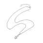 Brass Micro Pave Cubic Zirconia Musical Note Pendants Necklace, 304 Stainless Steel Cable Chains Necklaces