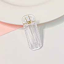 Transparent Plastic Alligator Hair Clips, with Iron Spring, Hair Accessories for Girls, Rectangle
