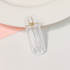Transparente Krokodilhaarspangen aus Kunststoff, mit eiserner Feder, Haar-Accessoires für Mädchen, Rechteck