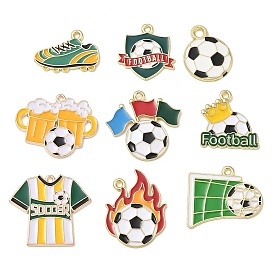 Alloy Enamel Pendants, Football Charms