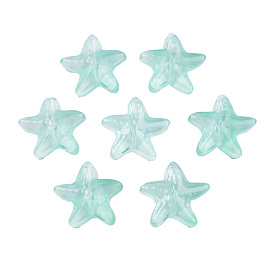 Perles de verre peintes par pulvérisation transparent, étoiles de mer