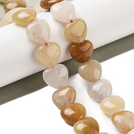 Natural Topaz Jade Beads Strands, Heart