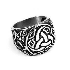 Fashion Viking Stainless Steel Rings, Trinity Knot